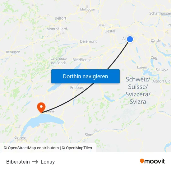 Biberstein to Lonay map