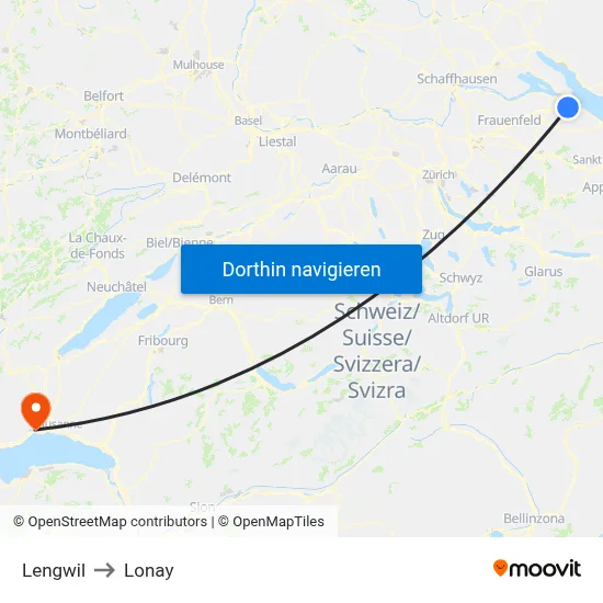 Lengwil to Lonay map