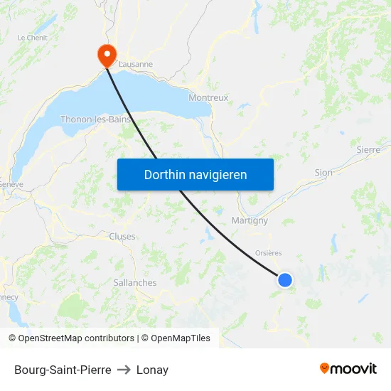 Bourg-Saint-Pierre to Lonay map