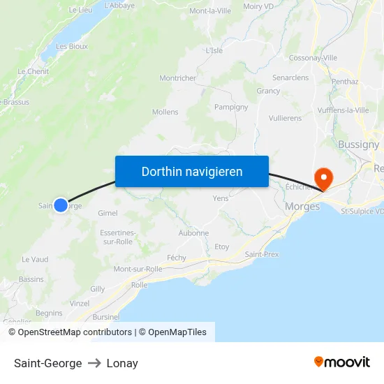 Saint-George to Lonay map