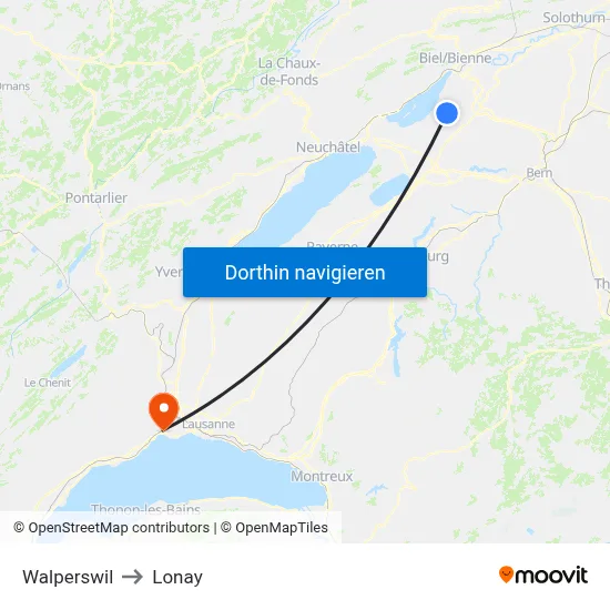 Walperswil to Lonay map
