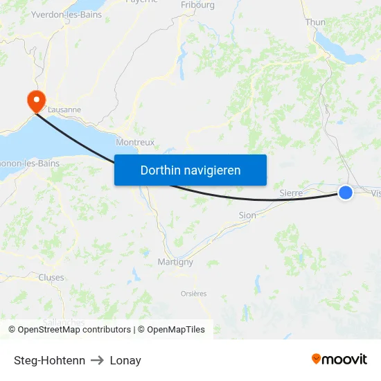 Steg-Hohtenn to Lonay map