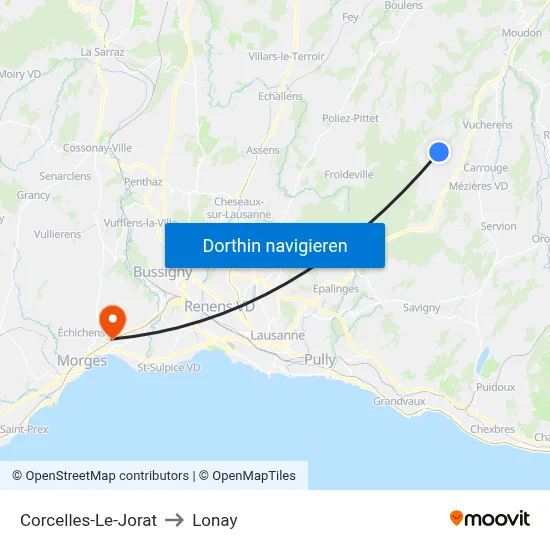 Corcelles-Le-Jorat to Lonay map