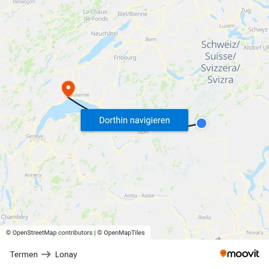 Termen to Lonay map
