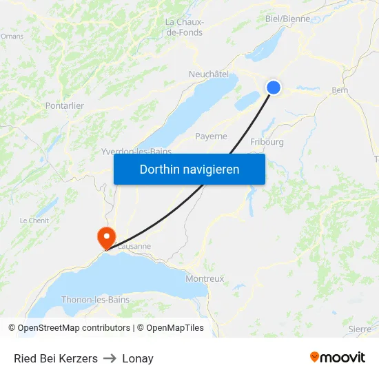 Ried Bei Kerzers to Lonay map