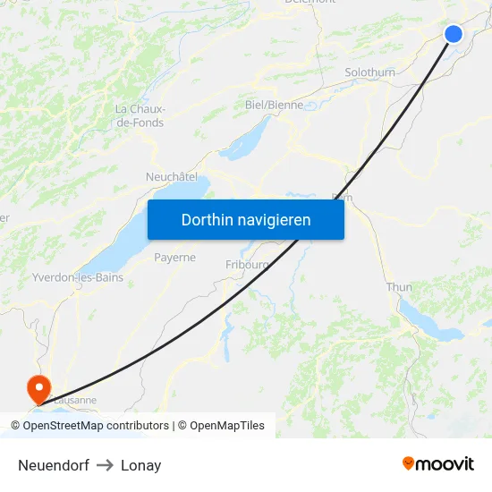 Neuendorf to Lonay map