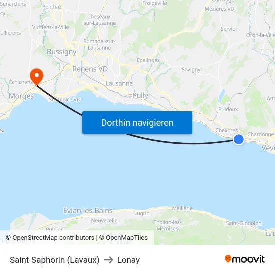 Saint-Saphorin (Lavaux) to Lonay map