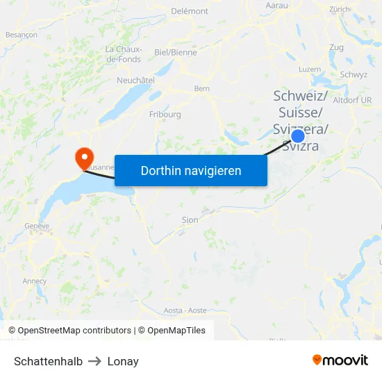 Schattenhalb to Lonay map
