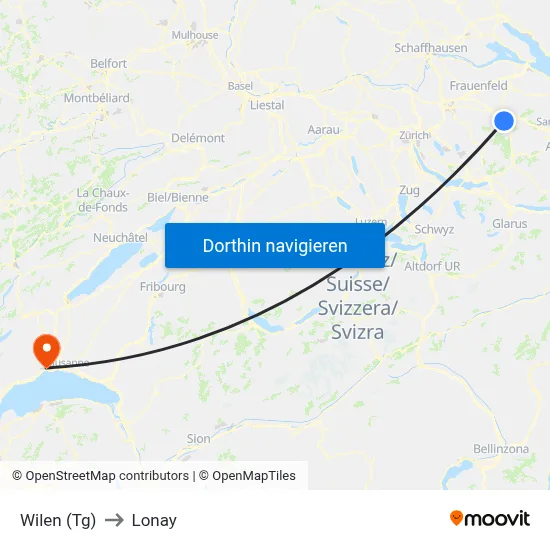 Wilen (Tg) to Lonay map