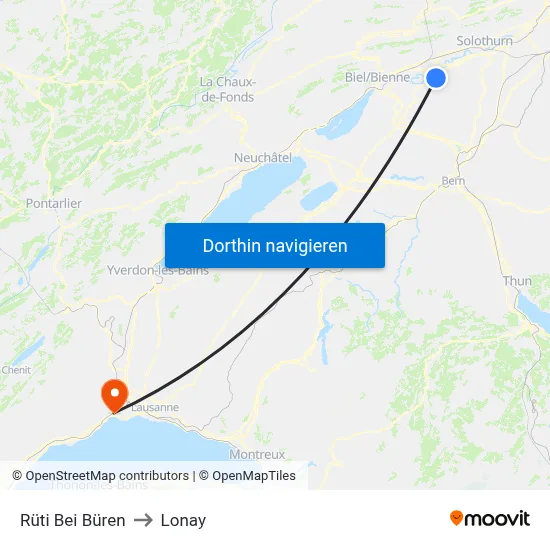 Rüti Bei Büren to Lonay map