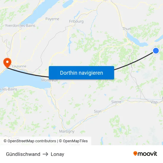 Gündlischwand to Lonay map