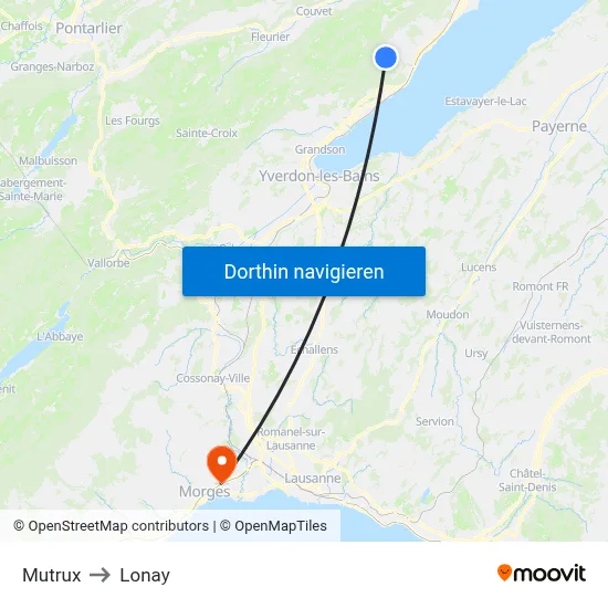 Mutrux to Lonay map