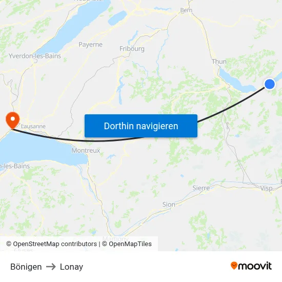 Bönigen to Lonay map