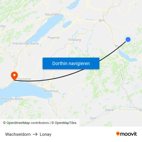 Wachseldorn to Lonay map