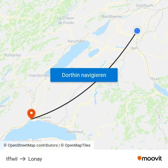 Iffwil to Lonay map