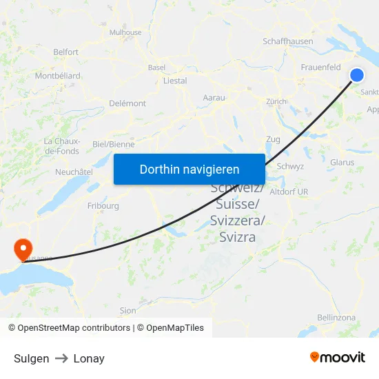 Sulgen to Lonay map