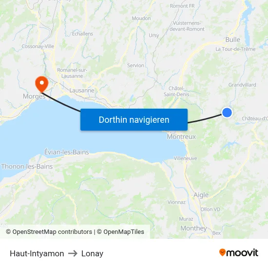 Haut-Intyamon to Lonay map
