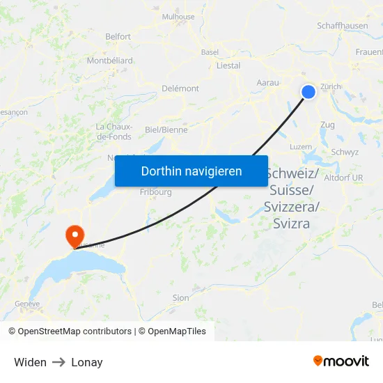 Widen to Lonay map
