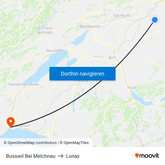 Busswil Bei Melchnau to Lonay map