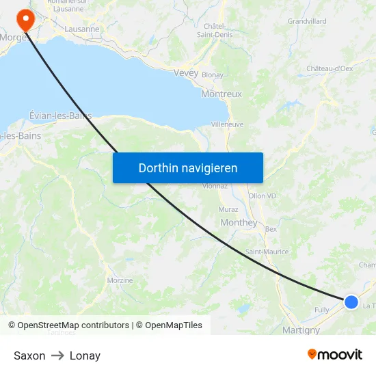 Saxon to Lonay map