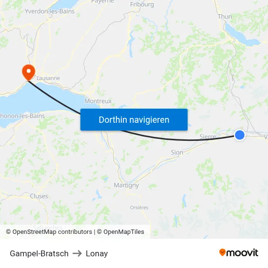 Gampel-Bratsch to Lonay map