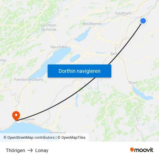Thörigen to Lonay map