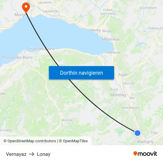 Vernayaz to Lonay map