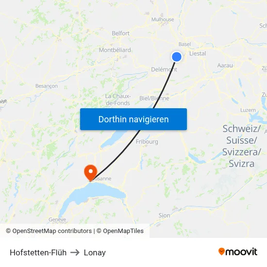 Hofstetten-Flüh to Lonay map