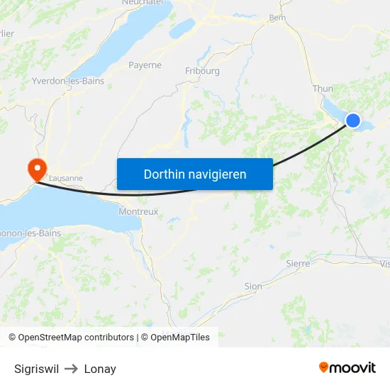 Sigriswil to Lonay map