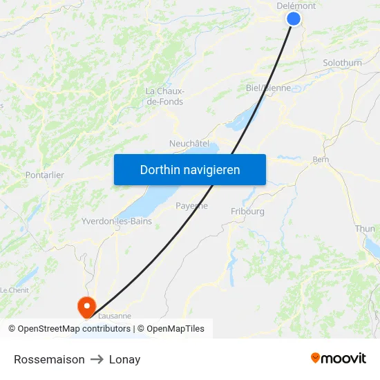 Rossemaison to Lonay map