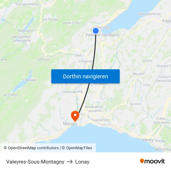 Valeyres-Sous-Montagny to Lonay map