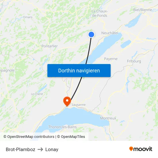 Brot-Plamboz to Lonay map