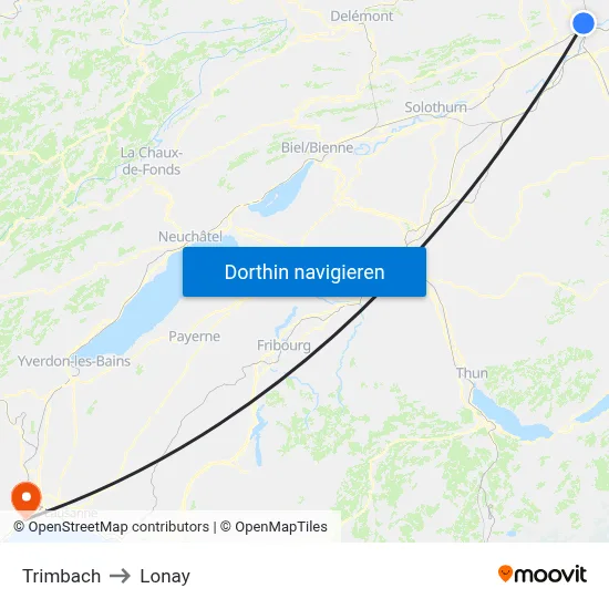 Trimbach to Lonay map