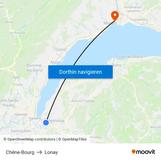Chêne-Bourg to Lonay map