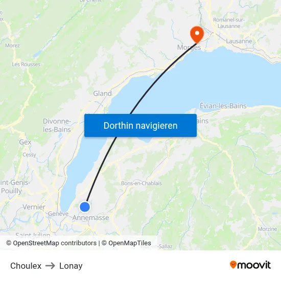Choulex to Lonay map