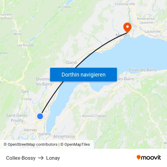 Collex-Bossy to Lonay map