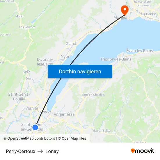 Perly-Certoux to Lonay map