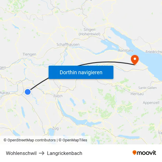 Wohlenschwil to Langrickenbach map
