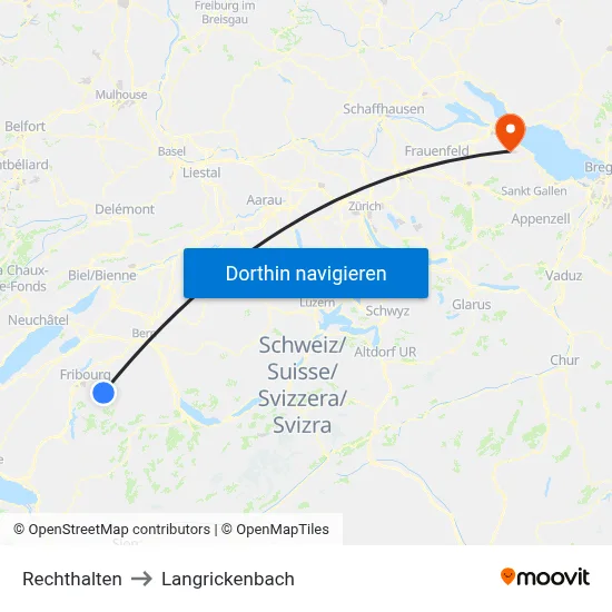 Rechthalten to Langrickenbach map