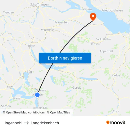 Ingenbohl to Langrickenbach map