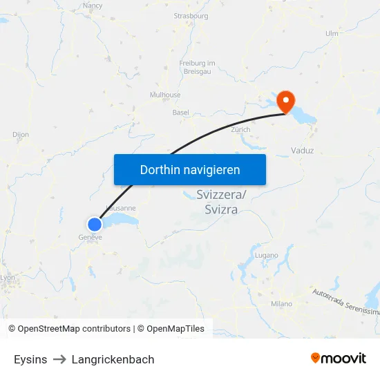 Eysins to Langrickenbach map