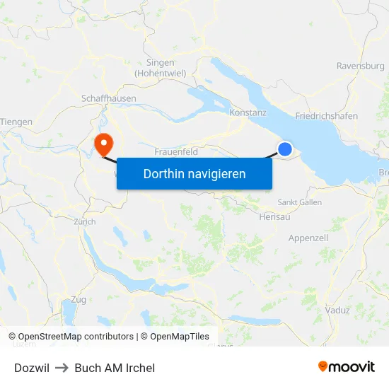 Dozwil to Buch AM Irchel map