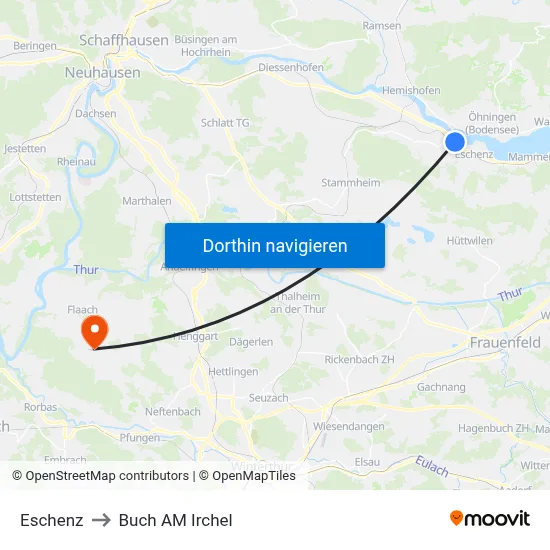 Eschenz to Buch AM Irchel map