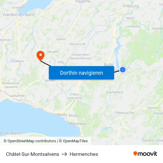 Châtel-Sur-Montsalvens to Hermenches map