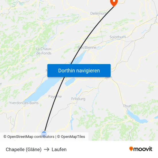 Chapelle (Glâne) to Laufen map