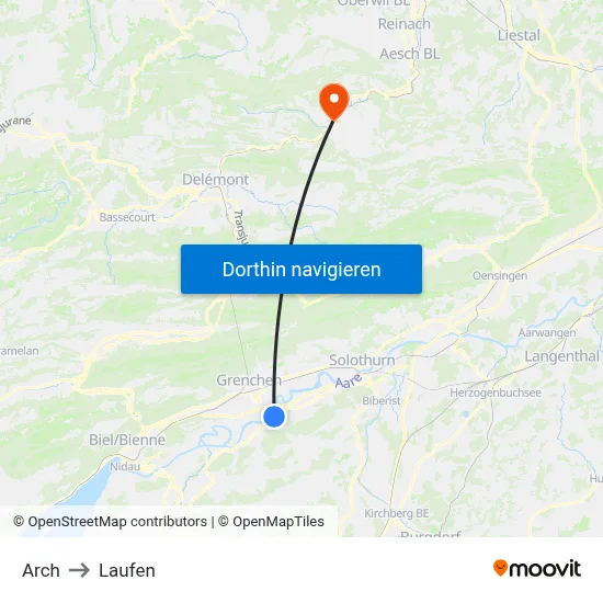 Arch to Laufen map