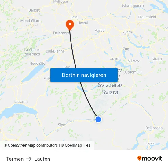 Termen to Laufen map