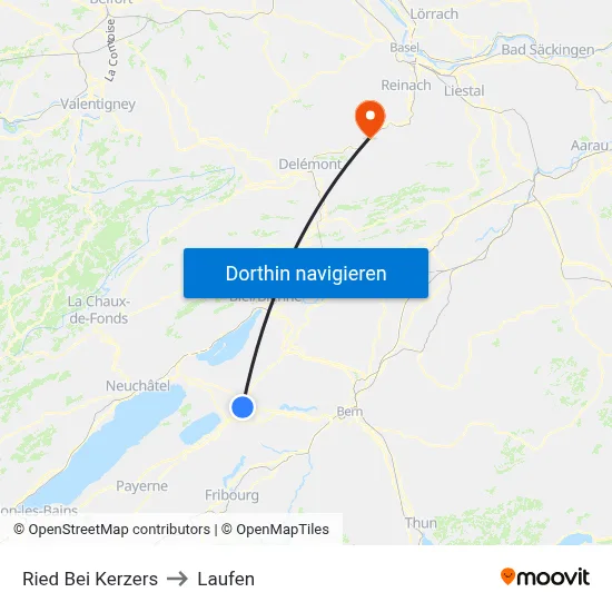 Ried Bei Kerzers to Laufen map