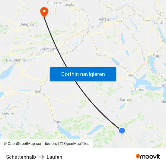 Schattenhalb to Laufen map