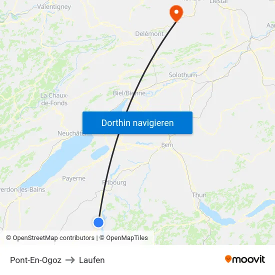 Pont-En-Ogoz to Laufen map